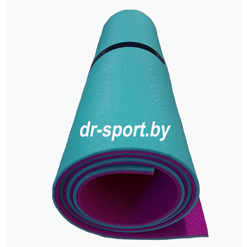 Коврик (пенка) гимнастический/туристический 8*0.6L1.8 бирюзовый/фуксия